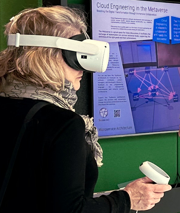 A person using a VR headset